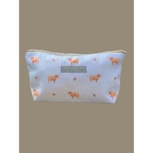 NWT Highland Cow Organic Cosmetic Bag Rebecca Cropper Lake District Britain